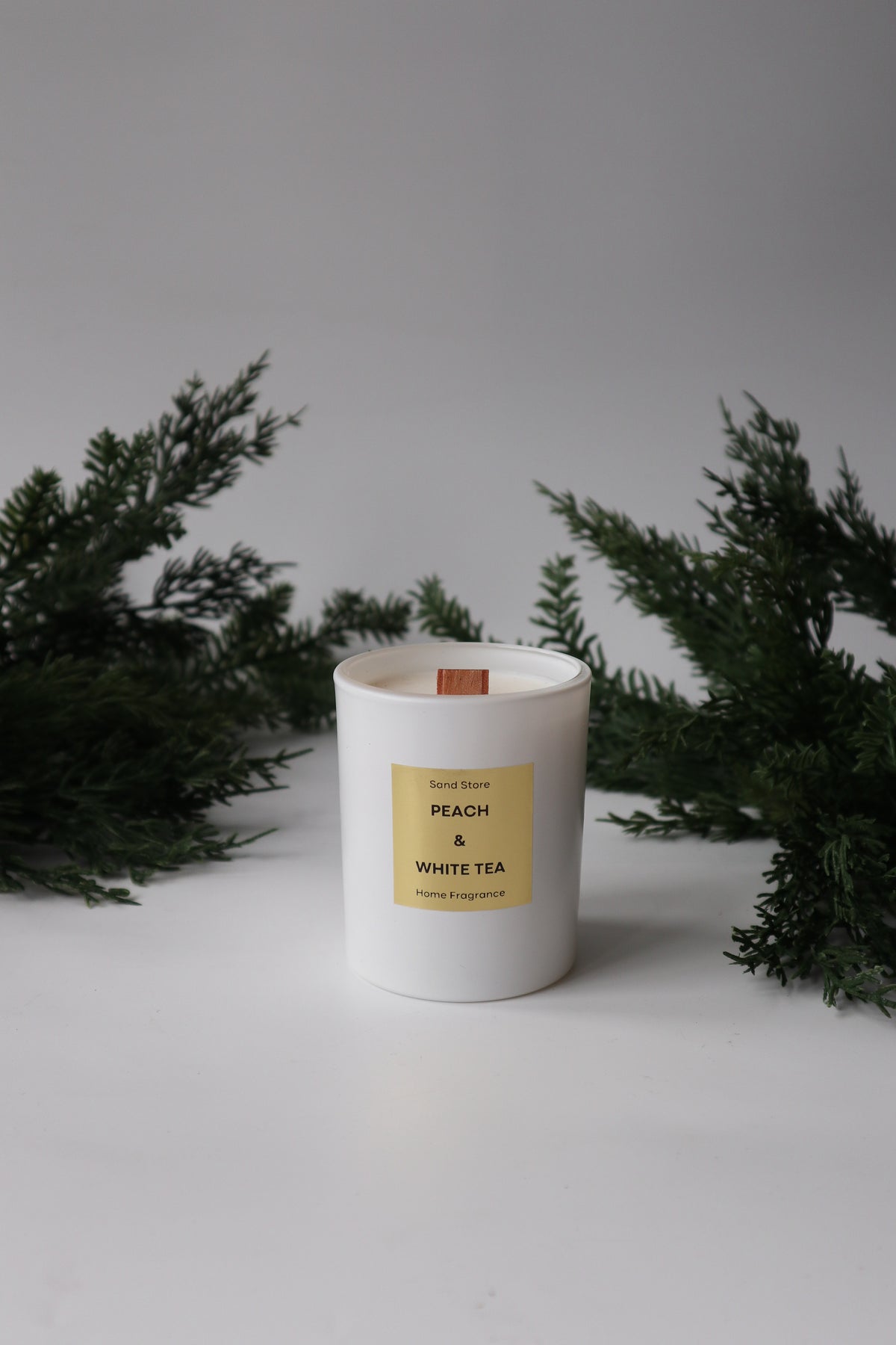 Peach & White Tea Candle