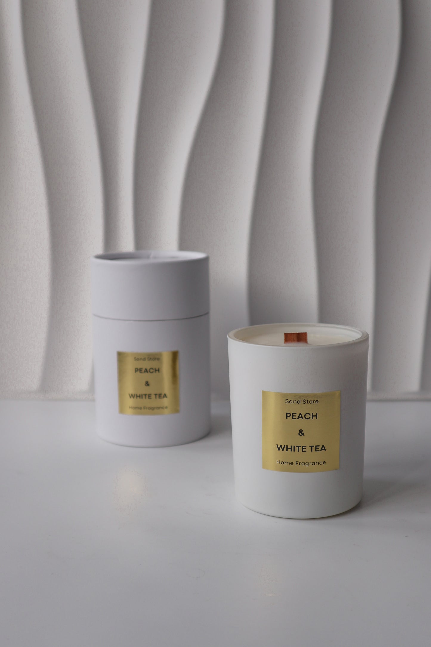 Peach & White Tea Candle