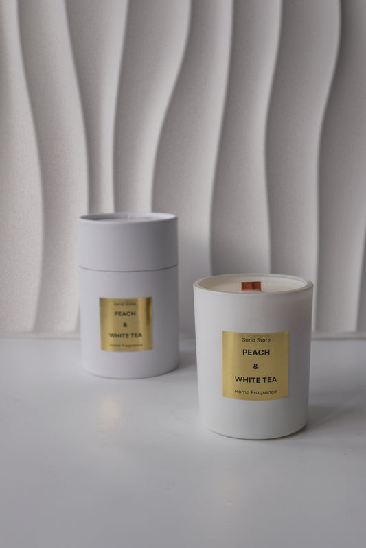 Peach & White Tea Candle