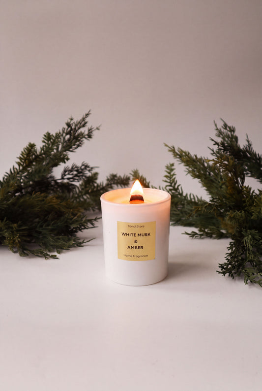 White Musk & Amber Candle